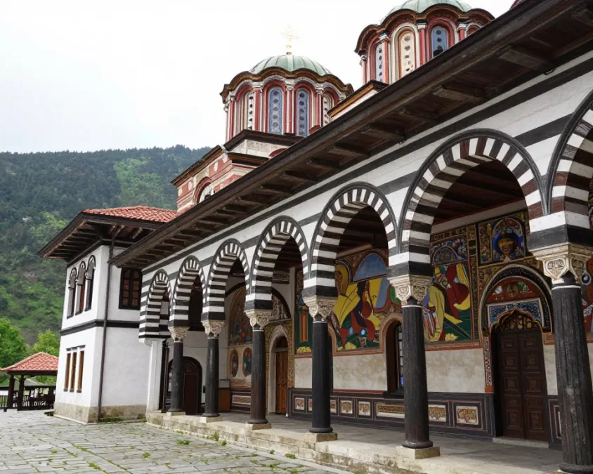 Rila Monastery Bulgaria with colorful frescoes representing hidden gem Europe destination