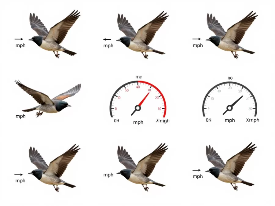 Scientific diagram showing bird flight speed measurement techniques