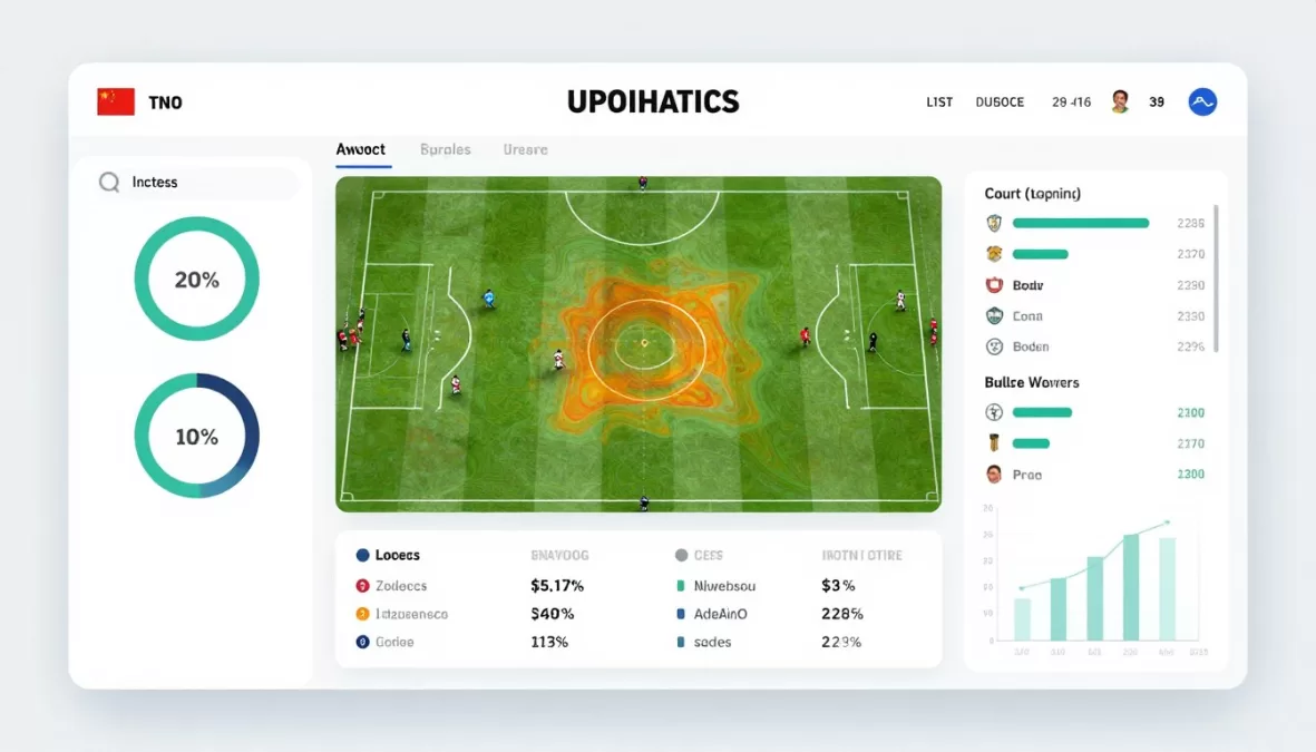 Soccer analytics dashboard showing team statistics and world cup performance metrics