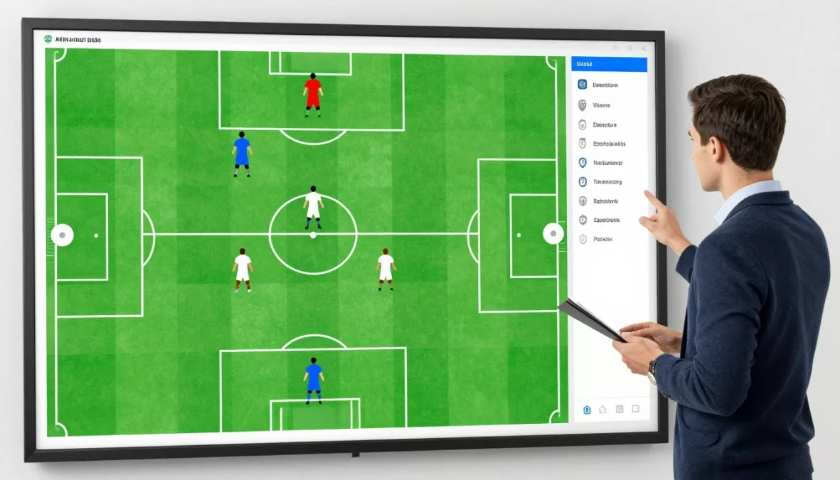 Soccer tactical board showing formation and player positions for world cup strategy