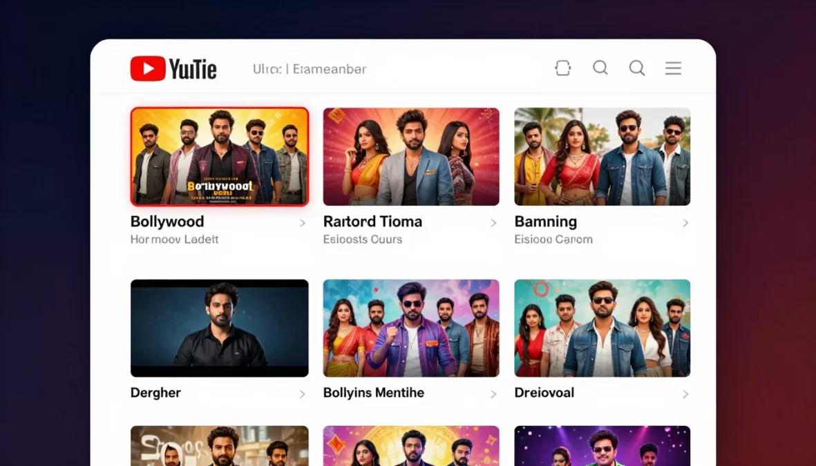 T-Series YouTube channel banner featuring Bollywood music videos