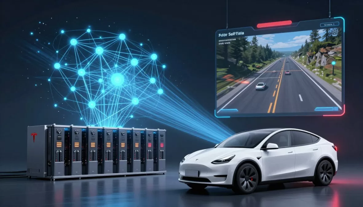 Tesla artificial intelligence showing autonomous driving technology and neural networks