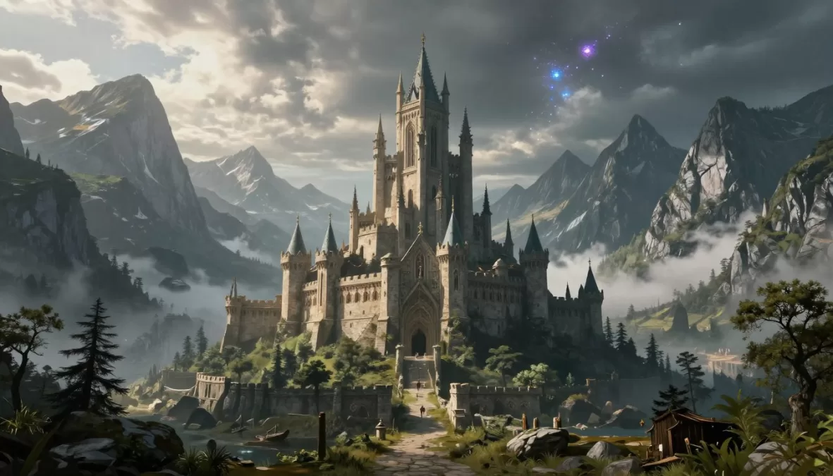 The Witcher fantasy landscape epic scene