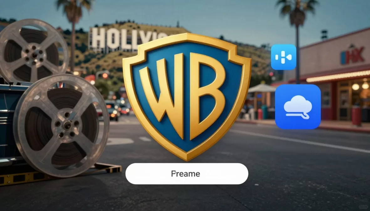 Warner Bros Discovery entertainment company studio shield logo and Max streaming service