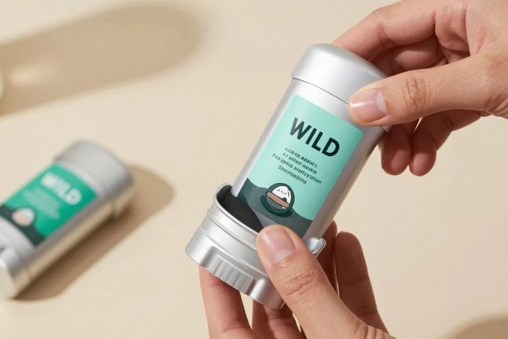 Wild deodorant refill system showing sustainability benefits