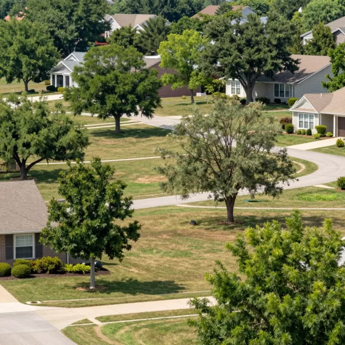 northern mockingbird habitat showing suburban landscape