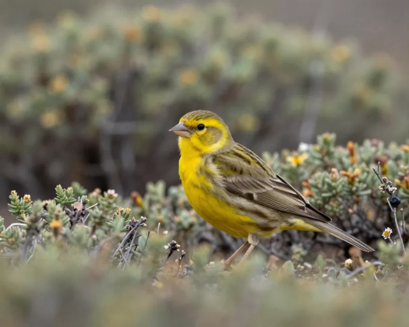wild canary in natural habitat on canary islands