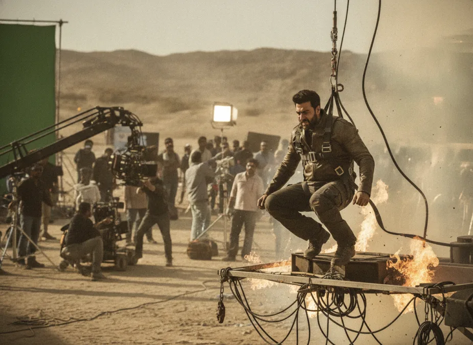 Ajay Devgn performing action stunt for Singham Again