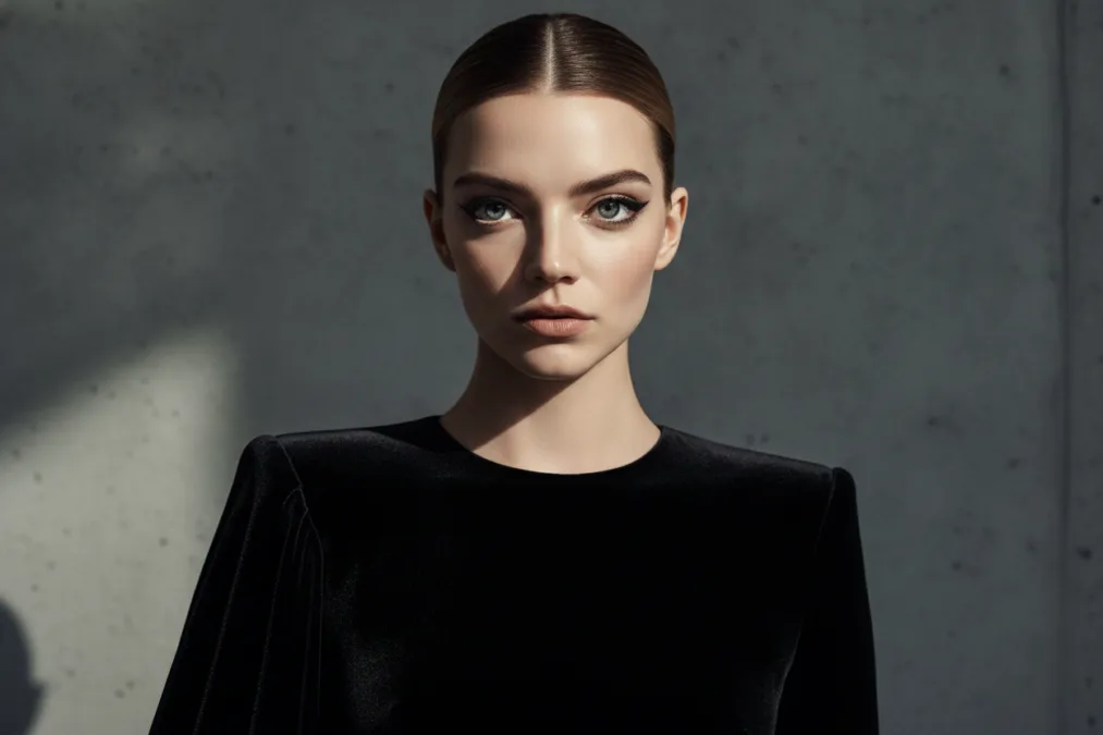 Anya Taylor-Joy striking portrait with unique features highlighted