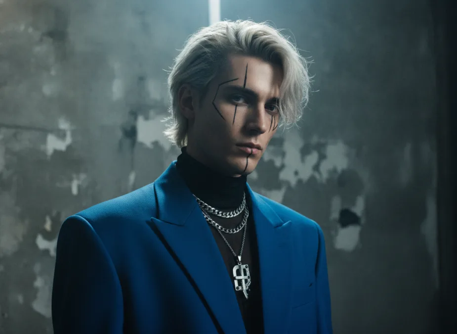 Artistic portrait style reminiscent of Timothée Chalamet's aesthetic