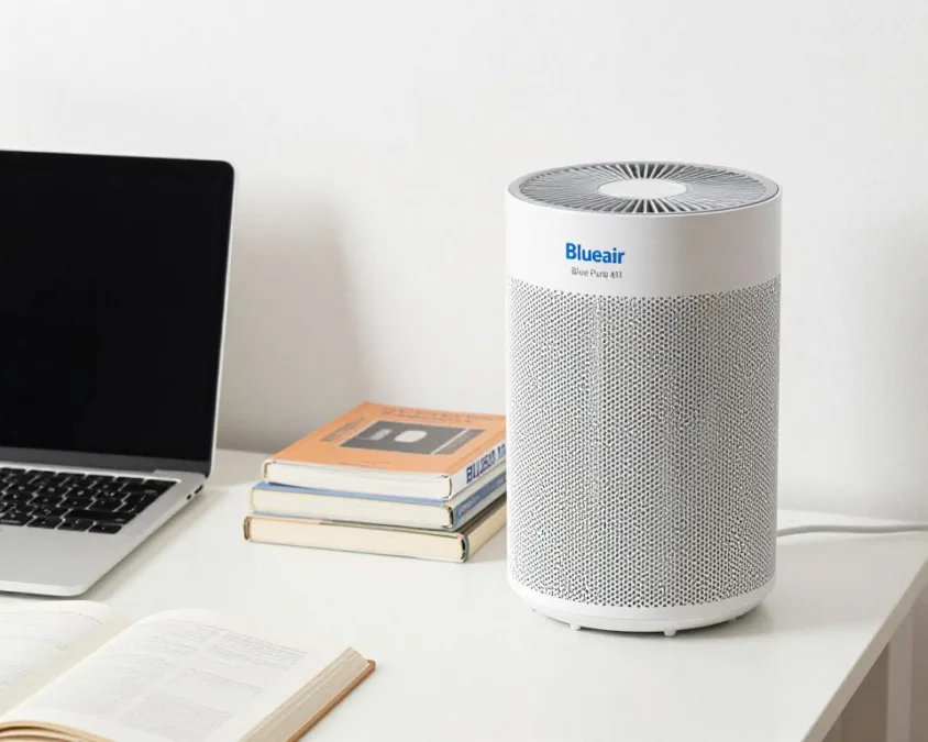 Blueair 411 Auto showing compact size comparison
