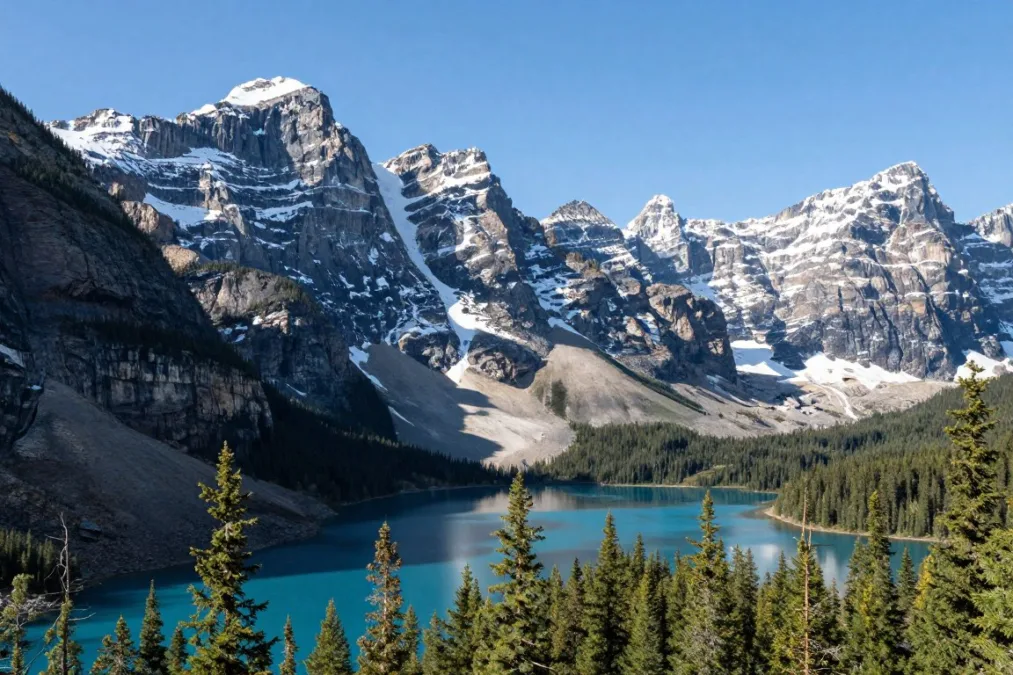 Canadian Rockies along border with United States