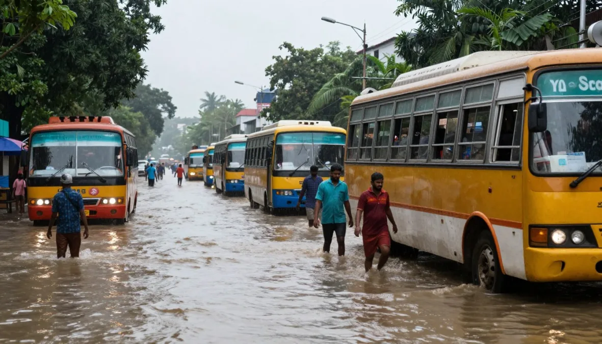 Chennai floods 2015 waterlogged road