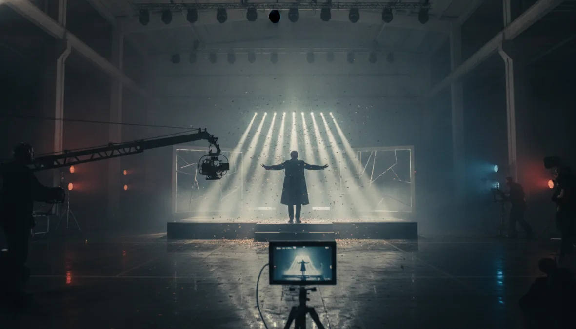 Cinematic music video production still