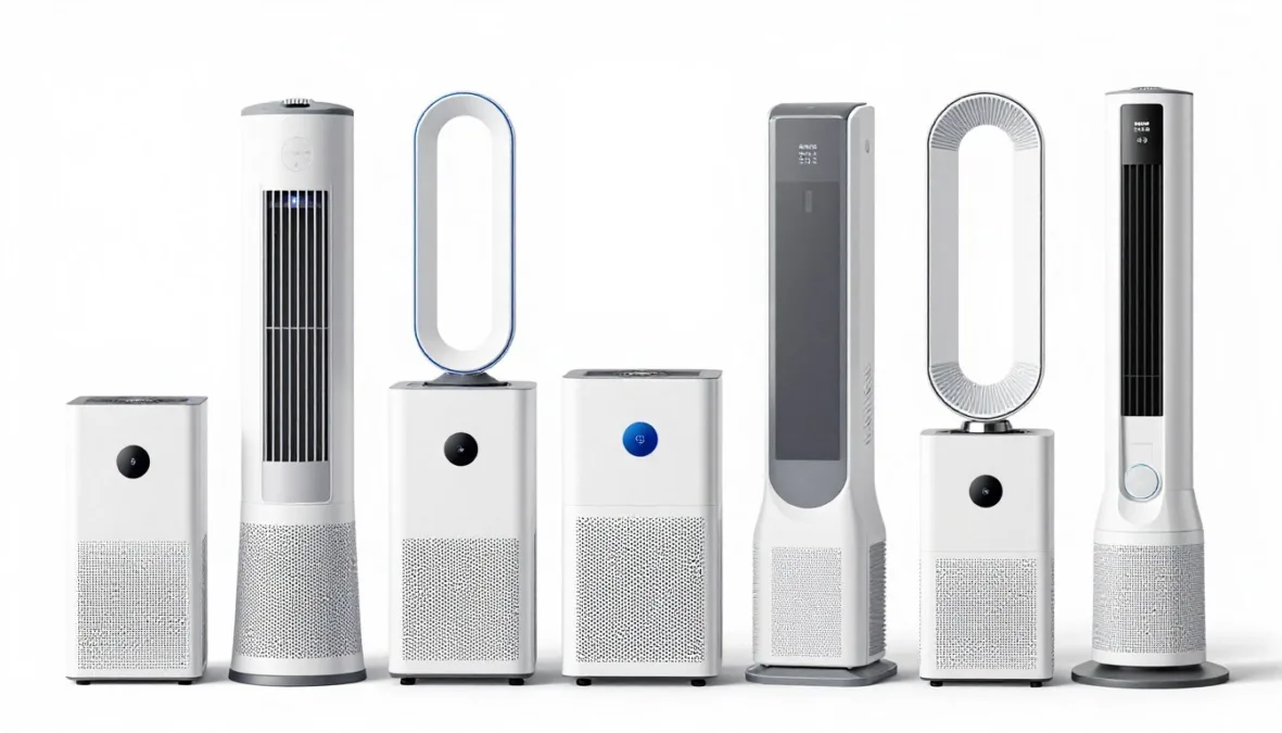 Collection of top-rated air purifiers displayed together