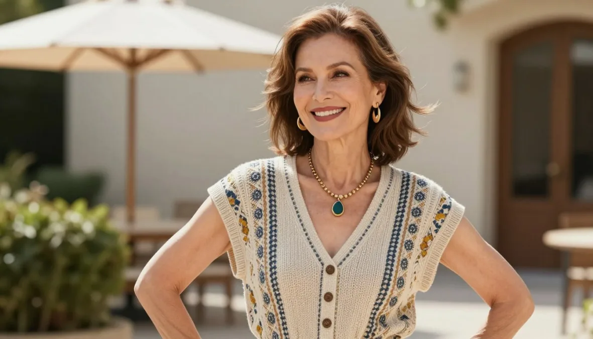 Confident stylish woman over 50 enjoying summer