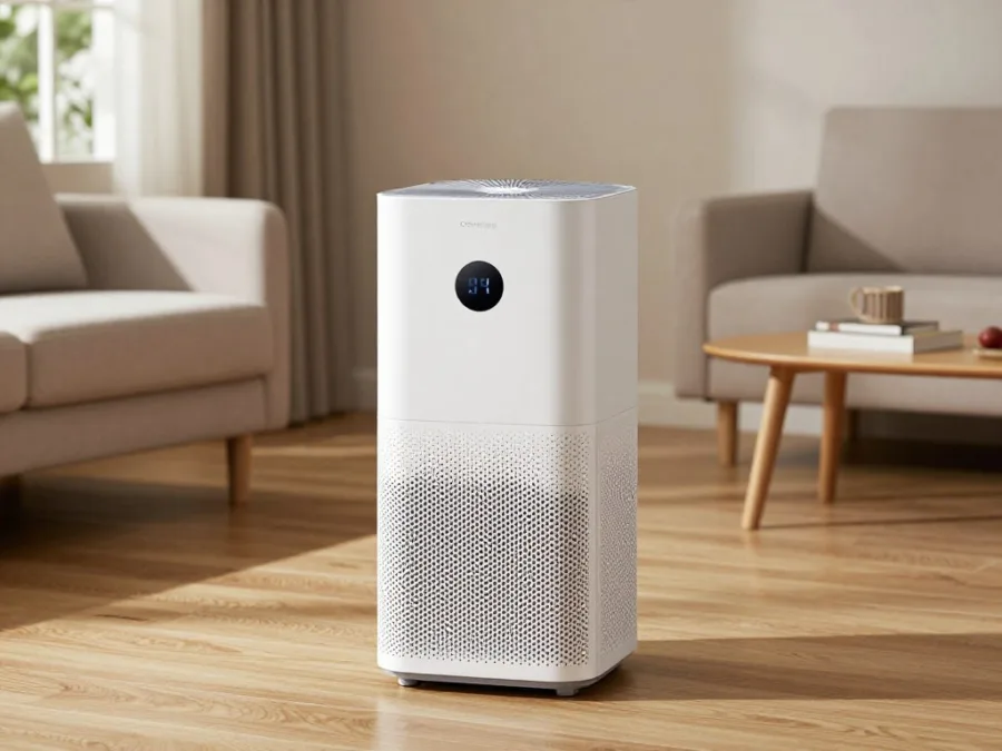 Coway Airmega 150 air purifier in modern home setting