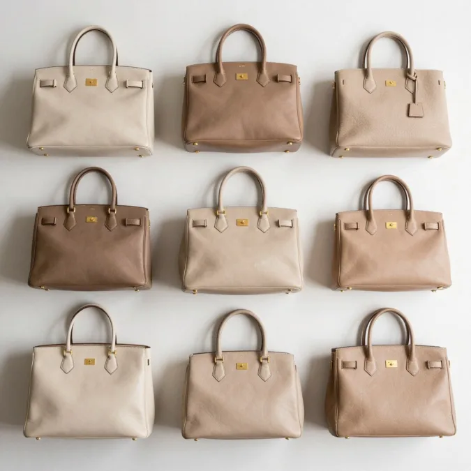 Curated luxury bag collection display