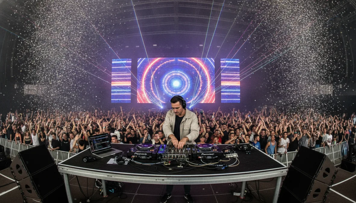 DJ performing at festival or club event