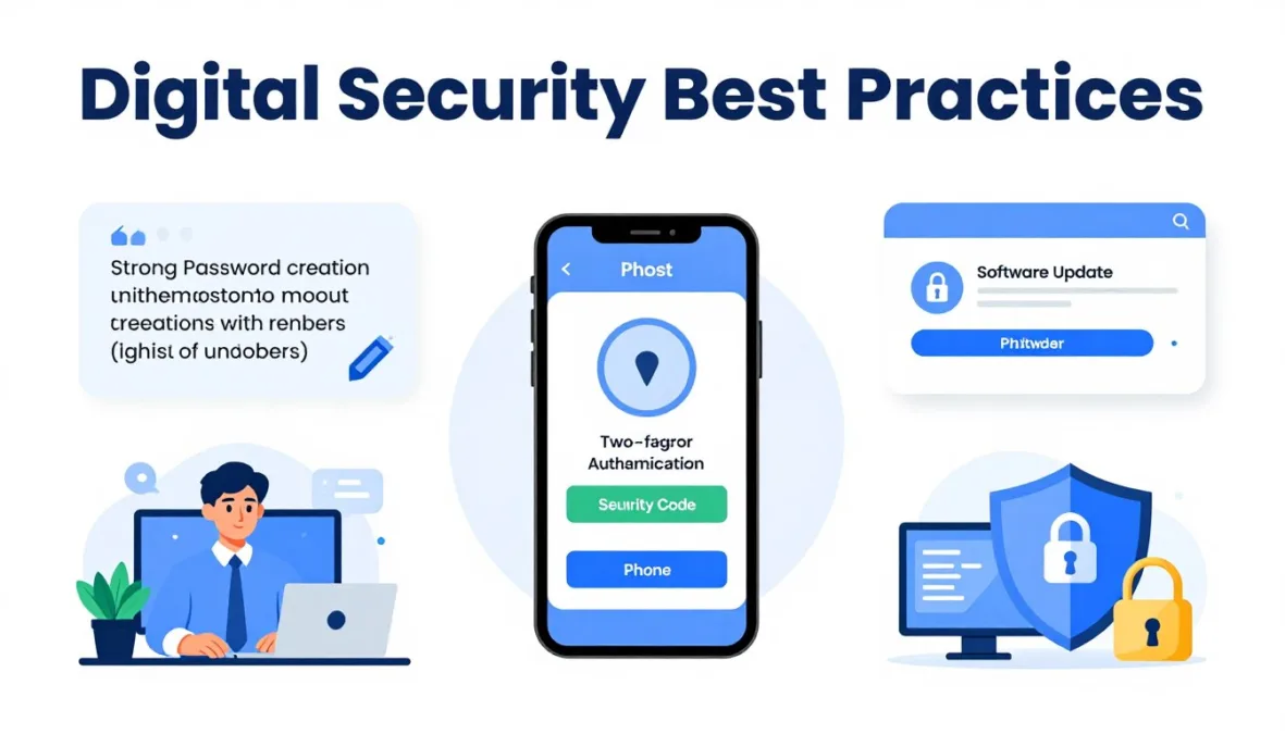 Digital security best practices illustration