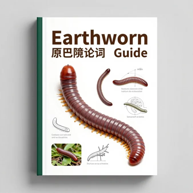 Earthworm identification field guide book cover showing various giant species illustrations