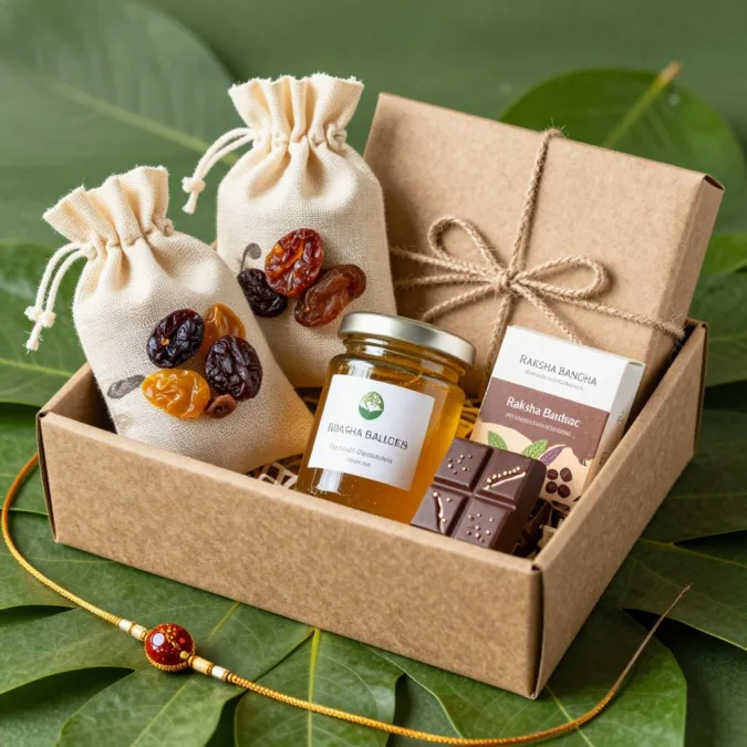 Eco-friendly sustainable rakhi hamper with plantable seed rakhi