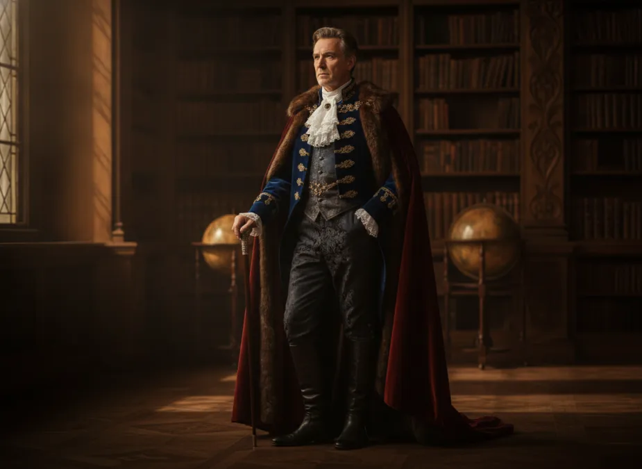 Elegant period drama actor portrait