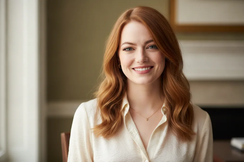 Emma Stone radiant portrait with warm smile