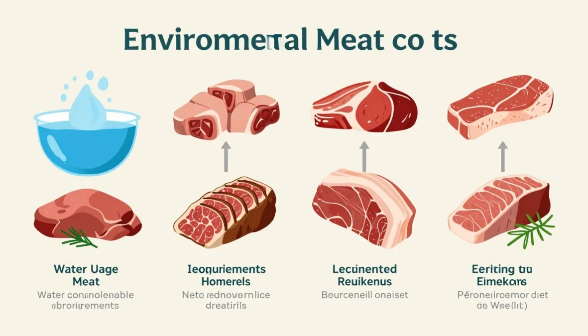 Environmental impact comparison of different meat types