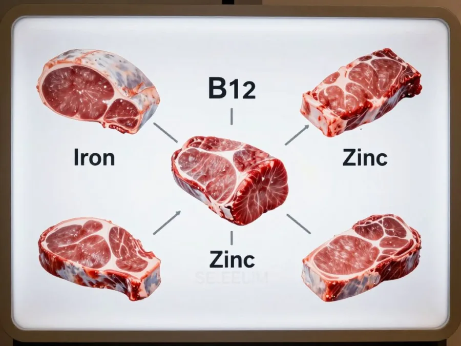 Essential nutrients found in meat with food sources