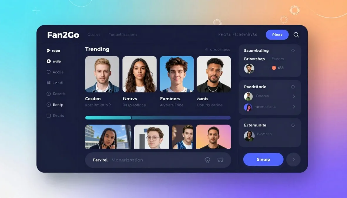 Fan2Go trending platform showing innovative features for content creators and monetization options
