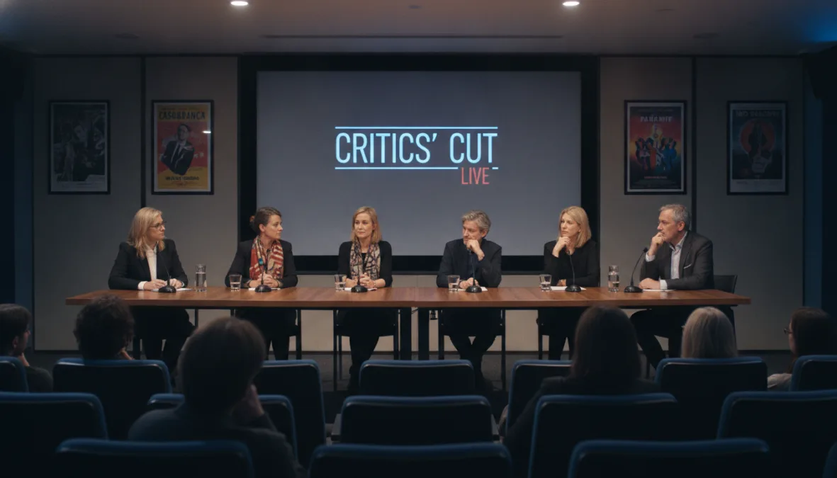 Film critics reviewing and discussing movies