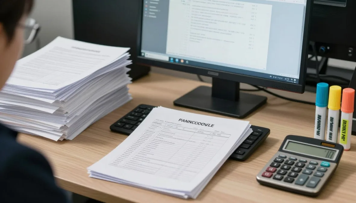 Financial fraud investigation showing documents and evidence