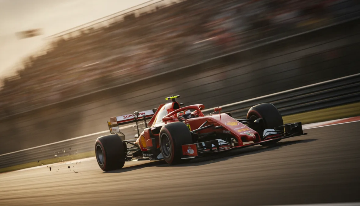 Formula One racing action shot