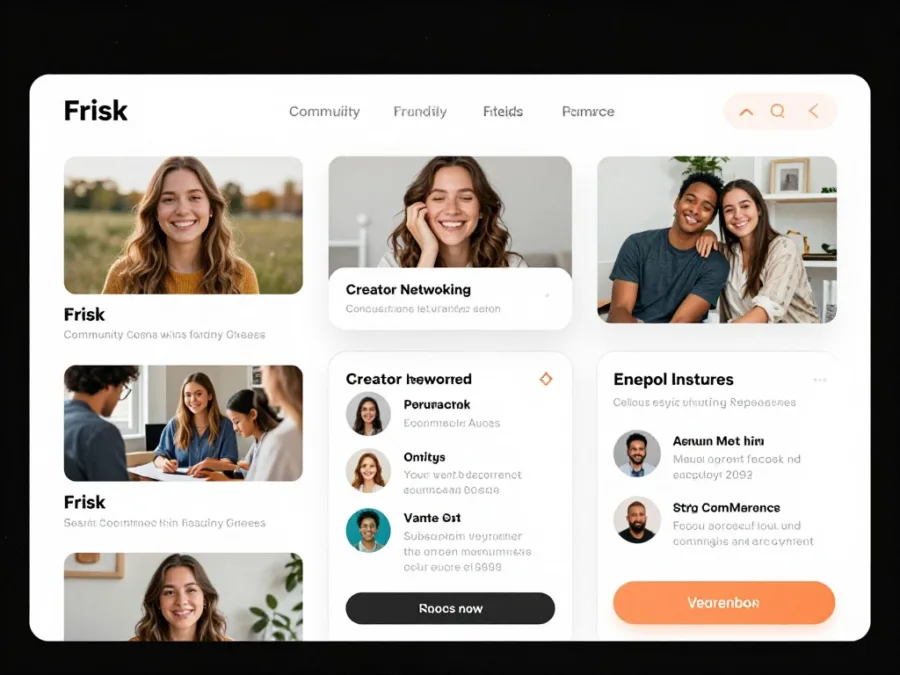 Frisk platform showing community features and creator support network for content monetization