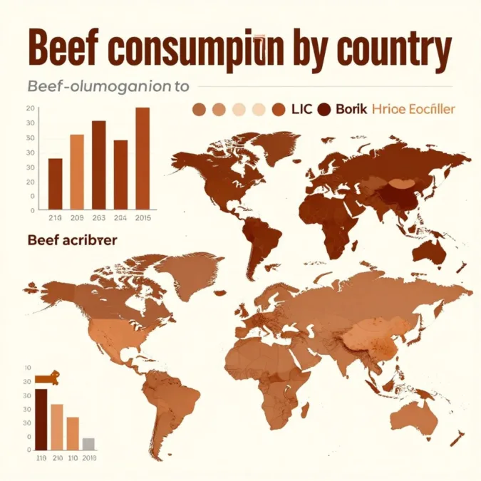 Global beef consumption statistics visualization