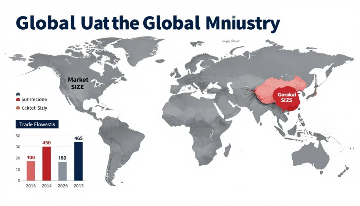 Global meat industry economic impact visualization with statistics