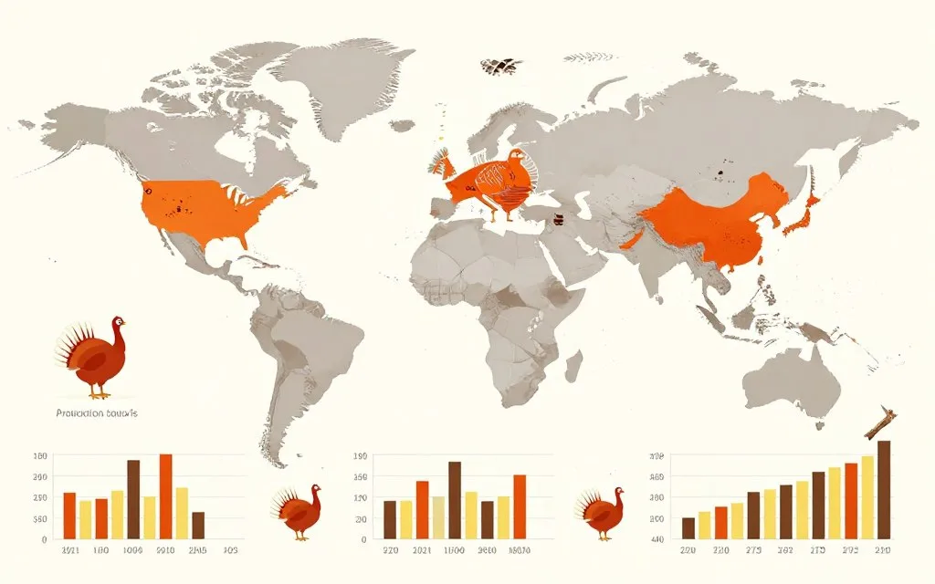 Global turkey production statistics by country