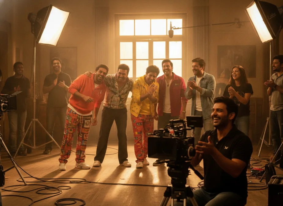 Golmaal 5 cast during funny scene shooting