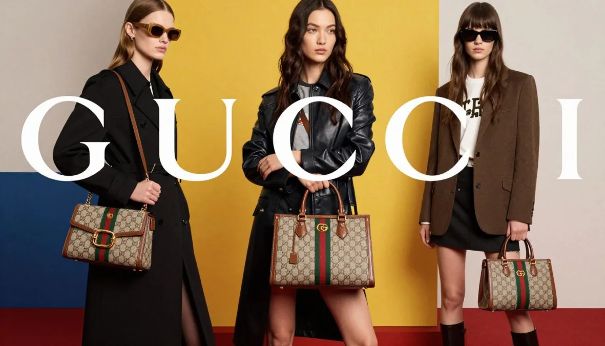 Gucci advertising campaign featuring handbags