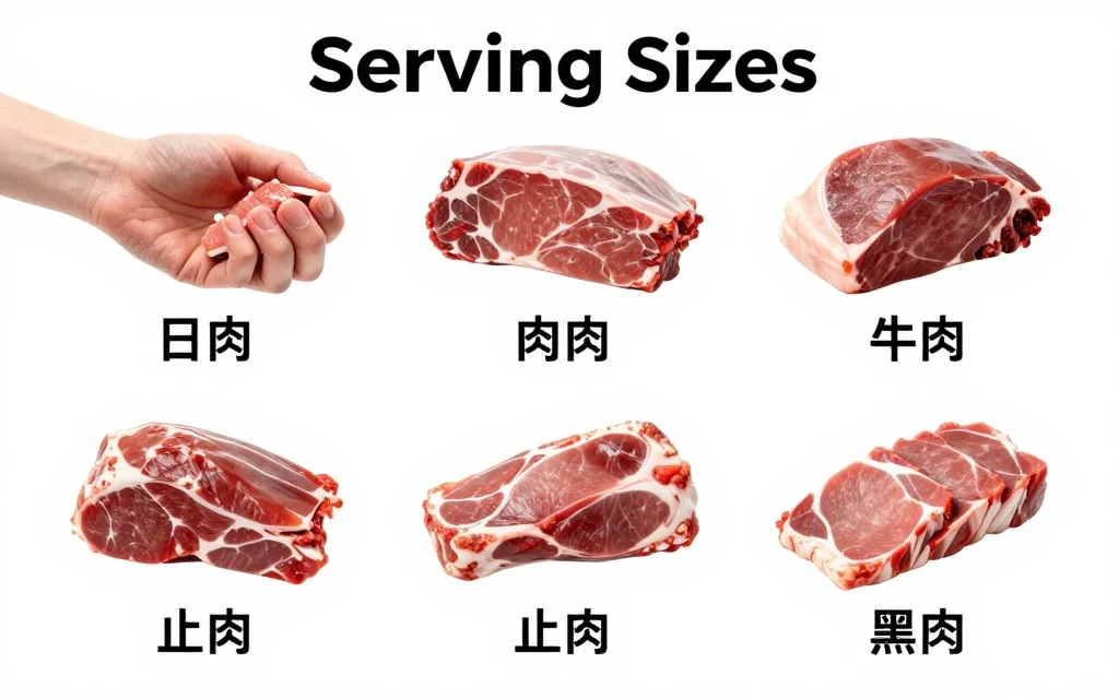 Healthy portion sizes for different types of meat