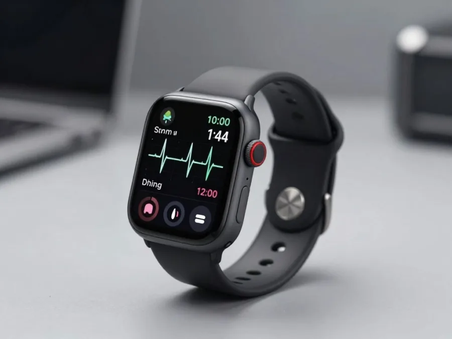 Heart rate monitoring and blood oxygen tracking on smartwatch