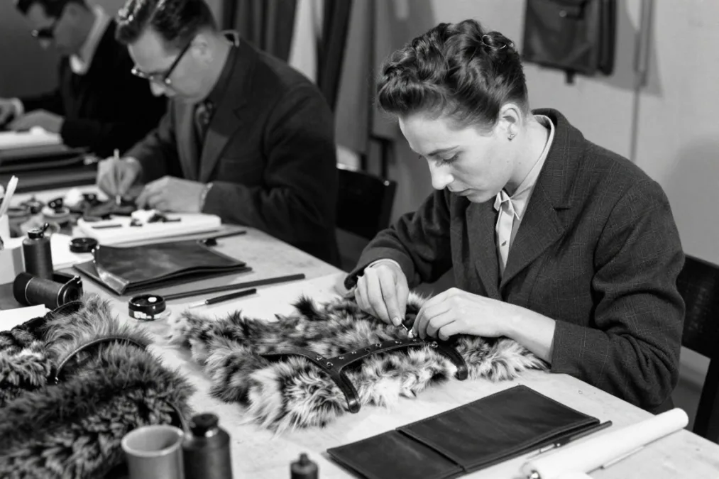 Historic Fendi workshop in Rome showing fur craftsmanship