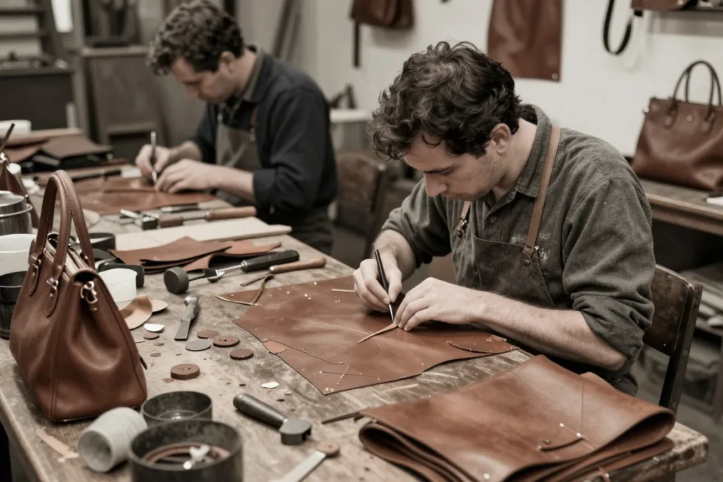 Historic Hermès workshop showing leather craftsmanship