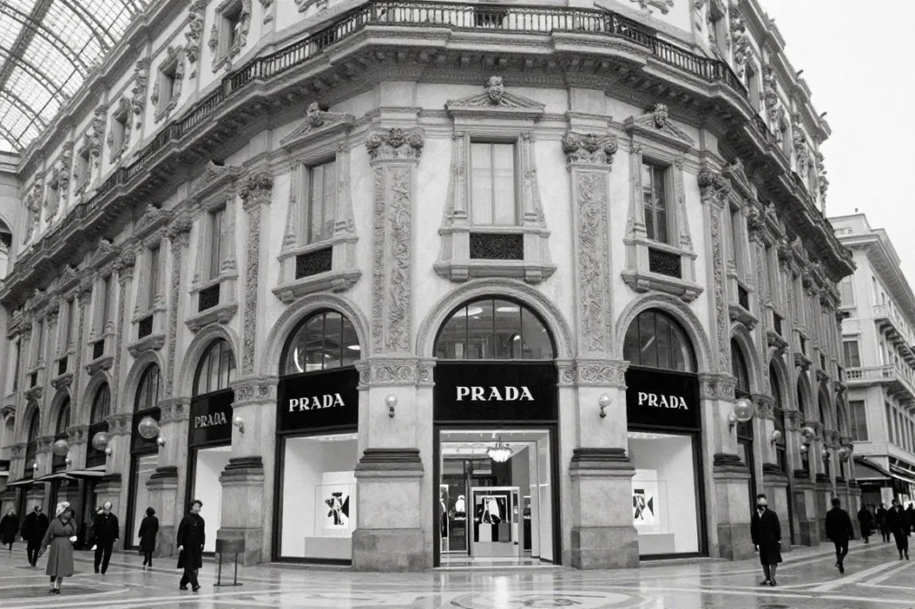 Historical Prada store and vintage product photography