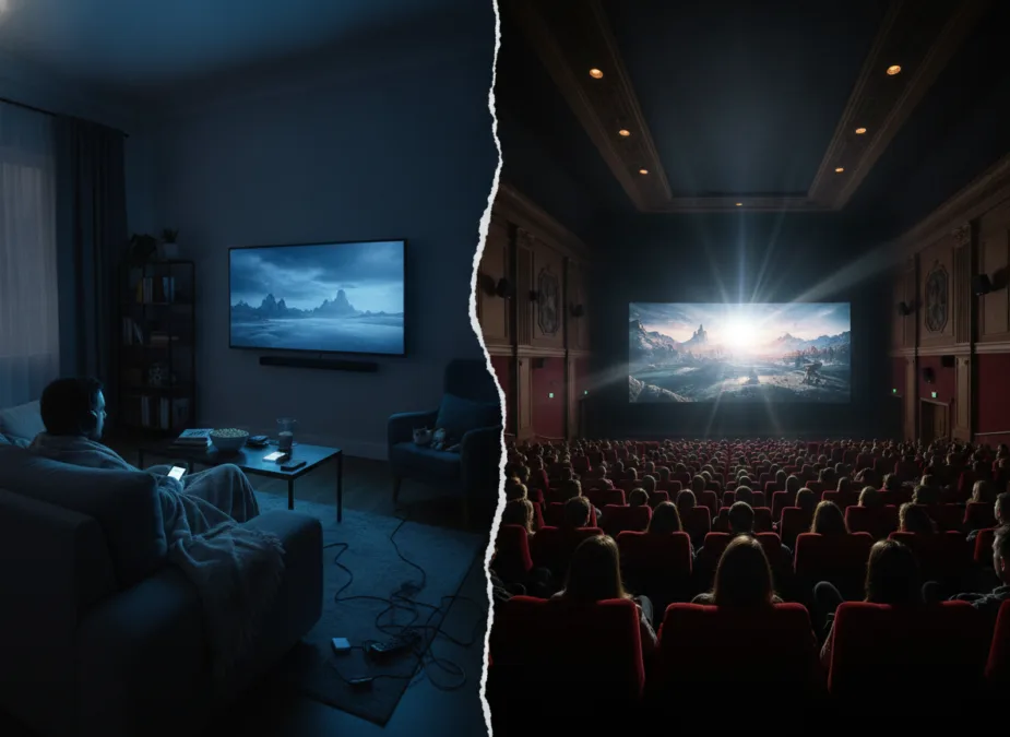 Home streaming vs theater viewing comparison