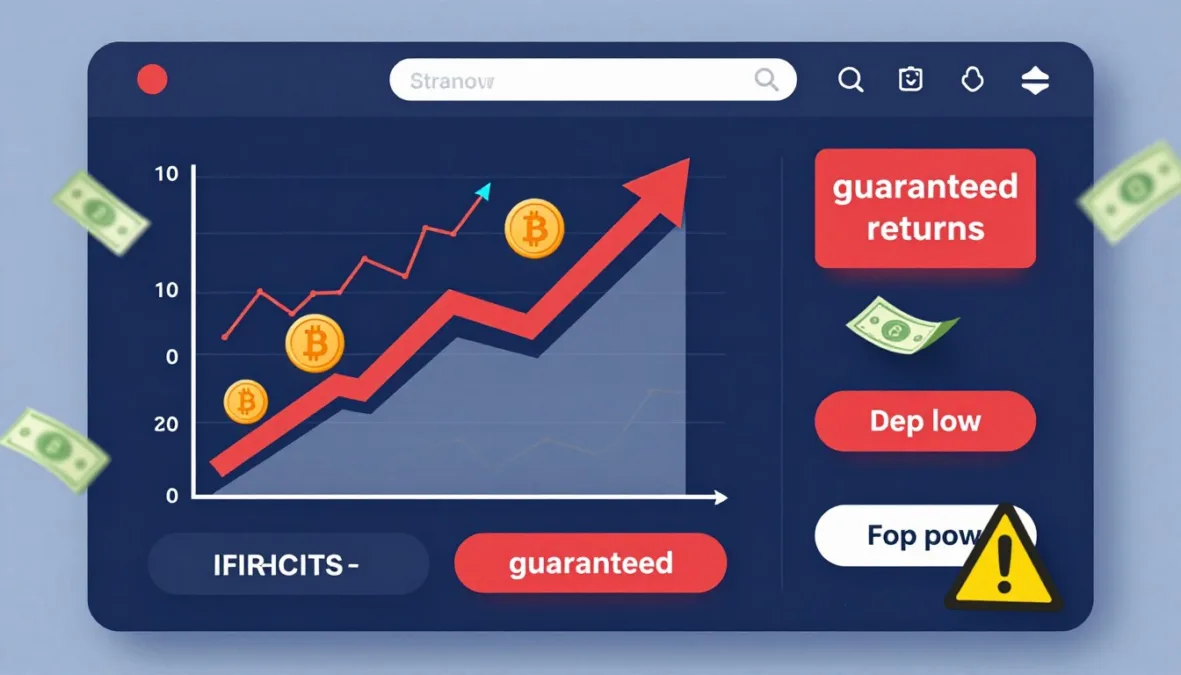 Investment fraud showing fake trading platform with unrealistic returns