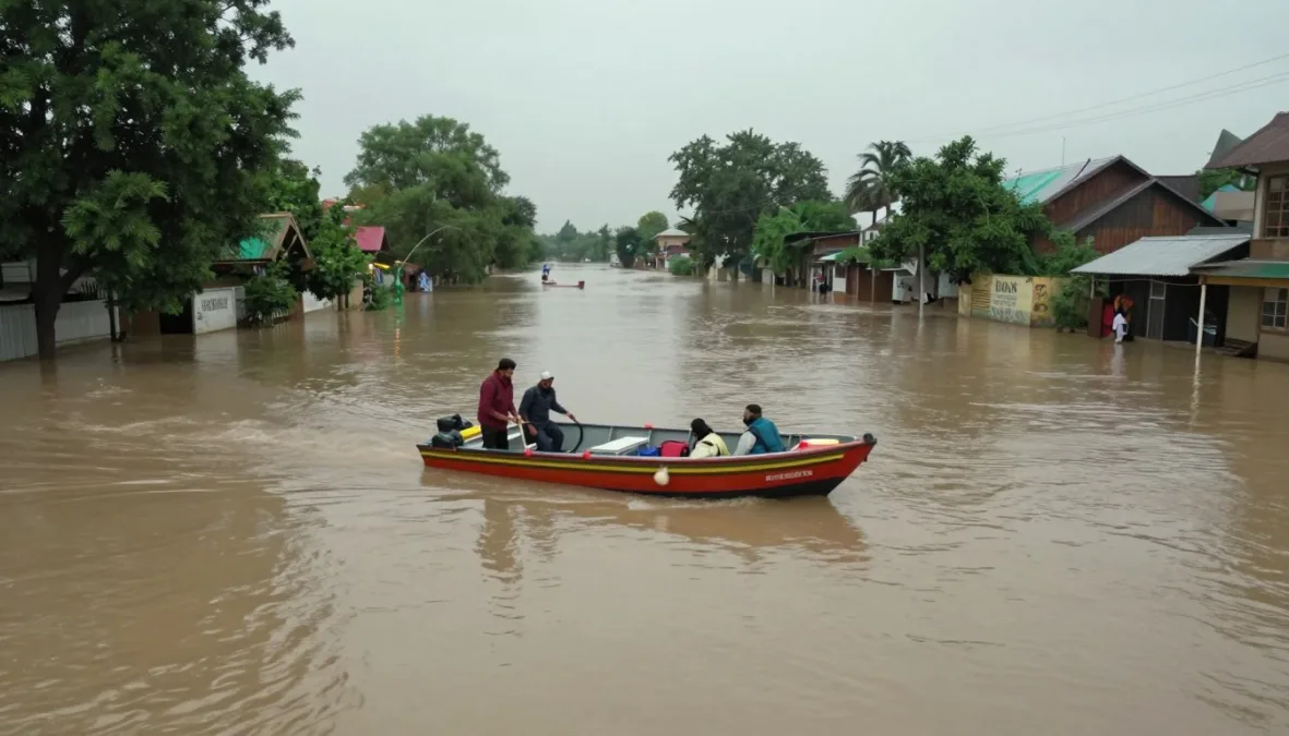 Jammu Kashmir floods 2014 river covering Srinagar area