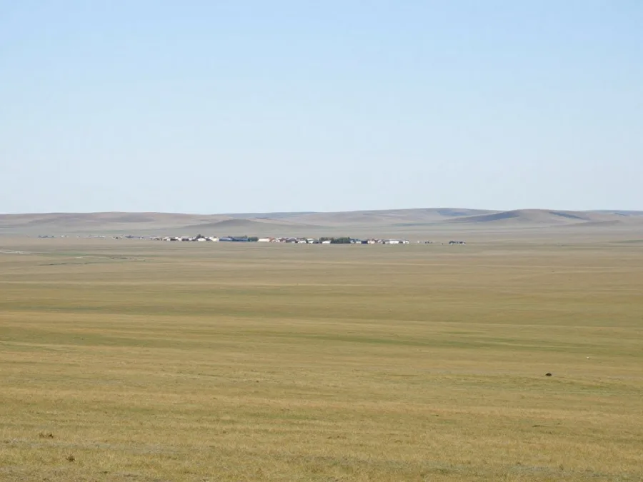 Kazakh steppe landscape near Russian border