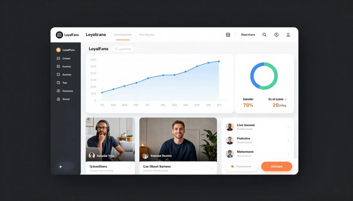 LoyalFans creator dashboard showing earnings, fan engagement metrics, and content management for adult creators